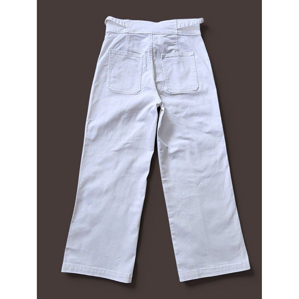 HUDSON Women's Wide-Leg Belt Mid-Rise White Jeans Size 10/30 (Medium)Trendy Pant - Picture 6 of 13